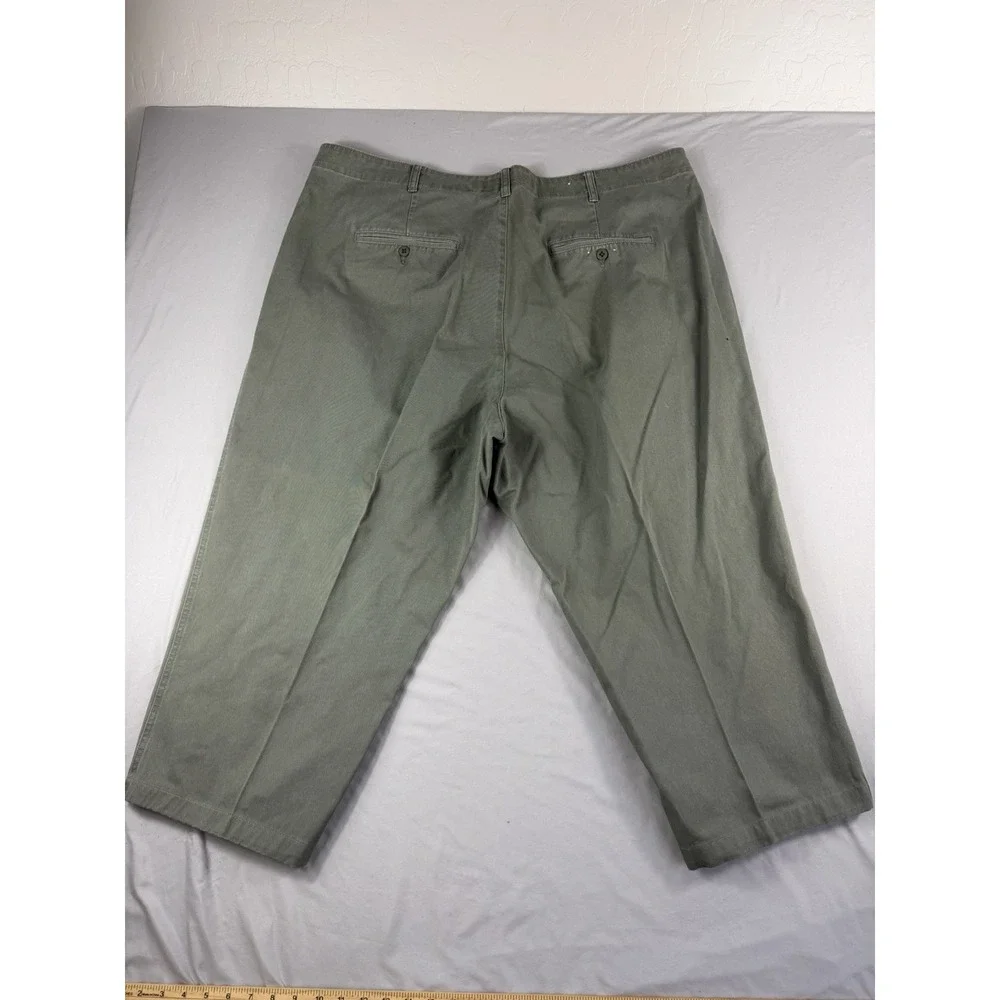 cabela's aged khakis, flat front pants, slacks, green, men's 46x24